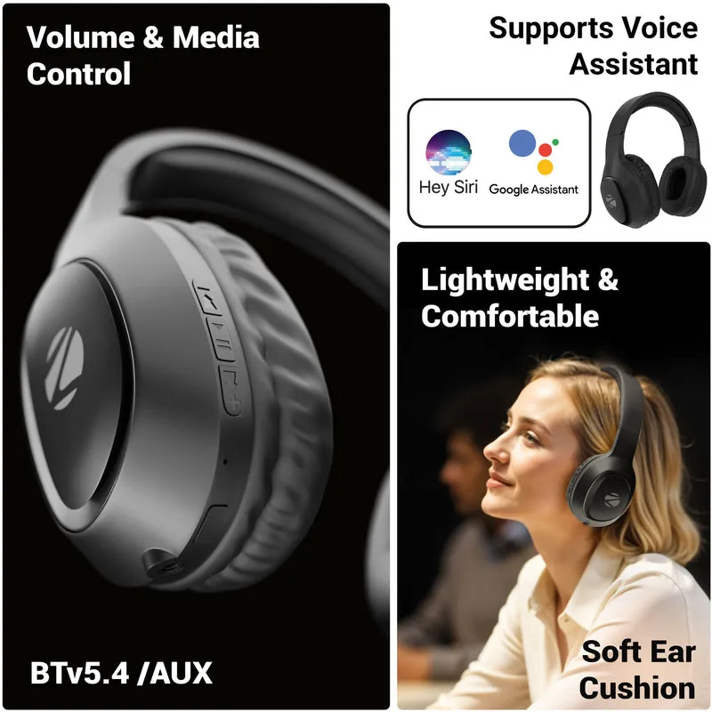 Zebronics Wireless Headphone Thunder Neo Black view 3